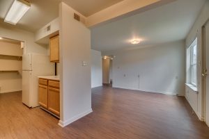 Wesley Apartments living room and kitchen