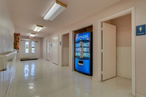 hallway with vending machine